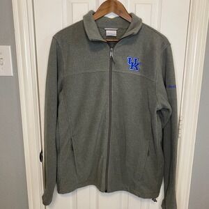 Columbia Fleece Jacket Mens Medium Kentucky Wildcats Gray Full Zip UK Logo